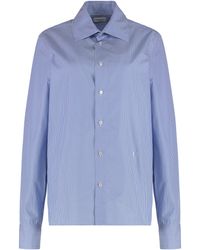 Saint Laurent - Camicia Cassandre in popeline di cotone - Lyst
