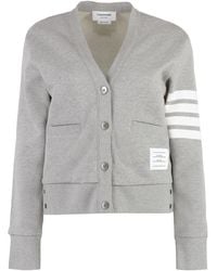 Thom Browne - Logo Cotton Cardigan Cardigans - Lyst