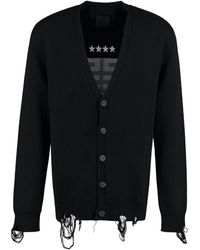 Givenchy - Cardigan in cotone con intarsio - Lyst