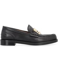 Fendi - Ff Buckle Leather Loafers - Lyst