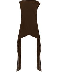 Ganni - Asymmetric Top With Ruffle - Lyst