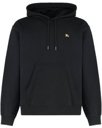 Burberry - Felpa in cotone con cappuccio e logo - Lyst