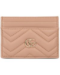 Gucci - Leather Card Holder With Chevron And Logo - Lyst