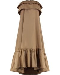 Saint Laurent - Poplin Off-The-Shoulder Dress - Lyst