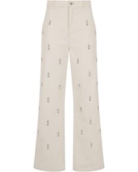 Des Phemmes - Loose Pants With Jewelry Stones - Lyst