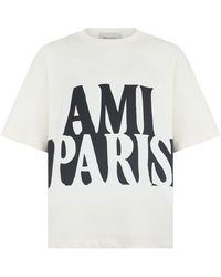 Ami Paris - T-shirt in cotone con stampa - Lyst