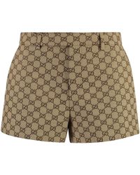 Gucci - Gg Motif Fabric Shorts - Lyst