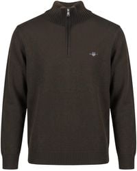 GANT - Sweater With Zip Collar - Lyst