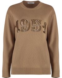 Max Mara - Plush Wool And Cashmere Sweater With Sequin Detailing - Lyst