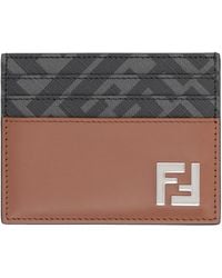 Fendi - Ff Squared Leather Card Holder - Lyst