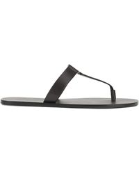 Saint Laurent - Leather Flip-Flops - Lyst