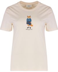 Maison Kitsuné - T-shirt girocollo in cotone - Lyst