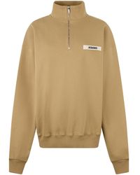 Jacquemus - Sweatshirt With High Neck And Half Zipper - Lyst