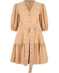 LES FILLES D'EVA - Stretch Linen Dress With Studs - Lyst