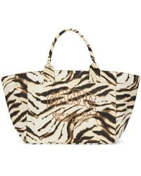 Ganni - Animal Print Tote Bag - Lyst
