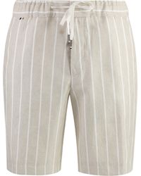 BOSS - Linen Bermuda-shorts - Lyst