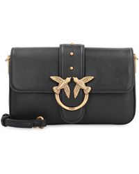 Pinko - Love One Mini Slouchy Leather Shoulder Bag - Lyst