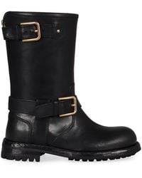 Dolce & Gabbana - Leather Biker Boots - Lyst