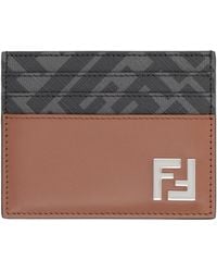Fendi - Ff Squared Leather Card Holder - Lyst
