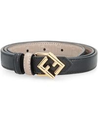 Fendi - Ff Diamonds Reversible Leather Belt - Lyst