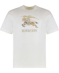 Burberry - T-shirt in cotone con stampa - Lyst