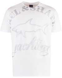 Paul & Shark - T-shirt in cotone con logo - Lyst
