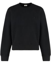 Saint Laurent - Cassandre Cotton Crew-Neck Sweatshirt - Lyst