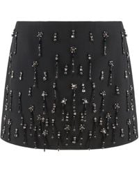 Pinko - Minigonna Memory con cristalli e perle - Lyst