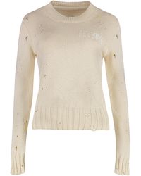 MM6 by Maison Margiela - Cotton Crew-Neck Sweater - Lyst