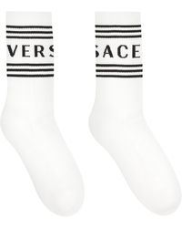 Versace - Calzini in cotone con logo - Lyst