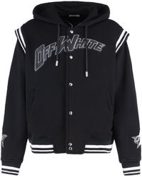 Off-White c/o Virgil Abloh - Felpa in cotone con cappuccio - Lyst