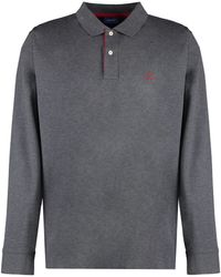 GANT - Long Sleeve Cotton Polo Shirt - Lyst