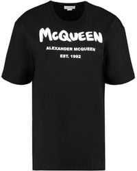 Alexander McQueen - Printed Cotton T-shirt - Lyst