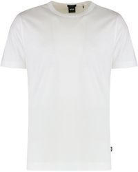 BOSS - T-shirt girocollo in misto cotone - Lyst