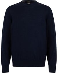 BOSS - Wool Crew Neck Sweater - Lyst