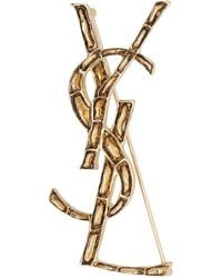 Saint Laurent - Cassandre-Tone Brass Brooch - Lyst