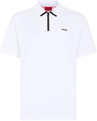 BOSS - Cotton Polo With Zipper - Lyst