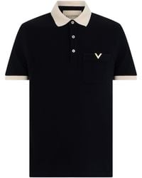 Valentino Garavani - Cotton Piqué Polo Shirt With Short Sleeves - Lyst
