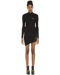 Gcds Abito in maglia a coste - Nero