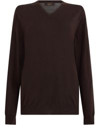 Slowear - Virgin Wool Sweater With V-Neck - Lyst