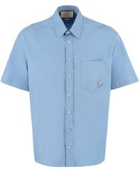Gucci - Short Sleeve Cotton Shirt - Lyst