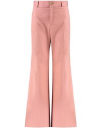 Chloé - High-Waist Wide-Leg Trousers - Lyst