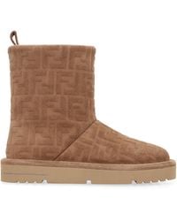 Fendi - Après Chic Ff Embossed Suede Boots - Lyst