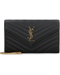 Saint Laurent - Cassandra Leather Wallet On Chain - Lyst