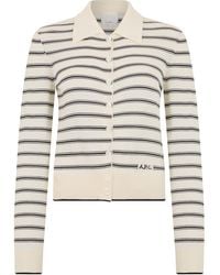A.P.C. - Cotton Striped Cardigan - Lyst