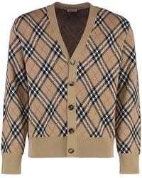 Burberry - V Neck Cardigan - Lyst