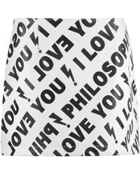 Philosophy Di Lorenzo Serafini - Faux Leather Mini Skirt - Lyst