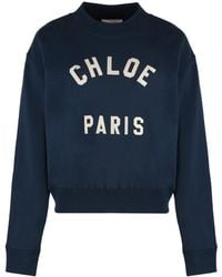 Chloé - Logo Detail Cotton Sweatshirt - Lyst