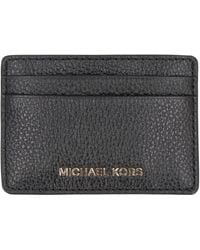 MICHAEL Michael Kors - Jet Set Pebbled Calfskin Card Holder - Lyst