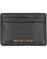 MICHAEL Michael Kors - Jet Set Pebbled Calfskin Card Holder - Lyst